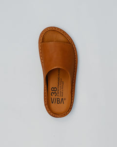 Sandalia SAINT TROPEZ de cuero Cognac Brown, vista superior con la plantilla — vista 7